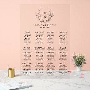 Simple Hand Drawn Cherry Blossom Seating Chart