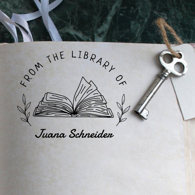Simple Hand-drawn Custom Library Book  Self-inking Stamp (Creator Uploaded)