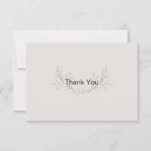 Simple Hand-Drawn Foliage Family Death Thank You Card
