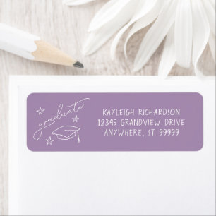 Simple Hand Drawn Graduate Return Address Label