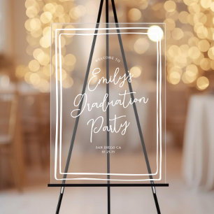 Simple Hand Drawn Graduation Party Welcome  Acrylic Sign