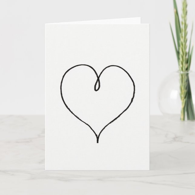 Simple Hand Drawn Heart Card (Front)