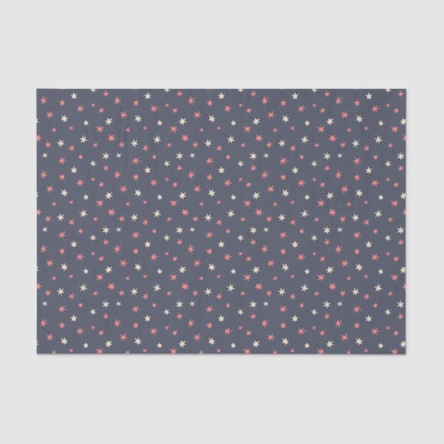 Simple Hand-drawn Scattered Holiday Stars Tissue Paper (Front)