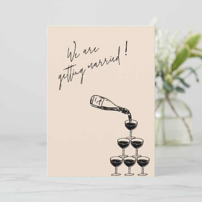 Simple hand drawn Script Wedding save the date (Standing Front)