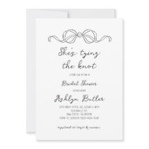 Simple Hand Drawn Shes Tying the Knot Invitation
