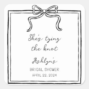 Simple Hand Drawn Shes Tying the Knot Sticker