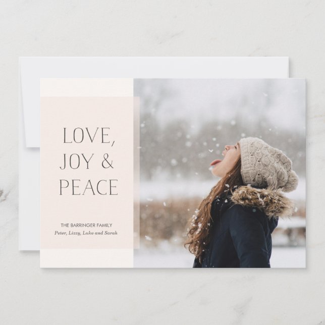 Simple Hand Drawn Typography Holiday Photocard (Front)
