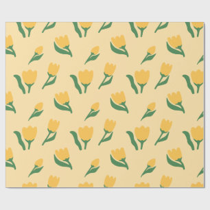 Simple Hand Drawn Watercolor Floral Girl Birthday Wrapping Paper