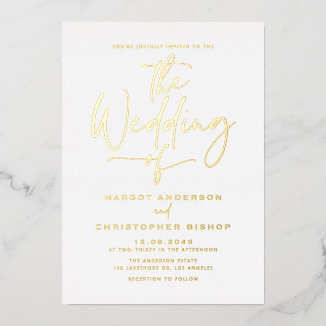 Simple Hand Lettered Calligraphy Wedding (Front)