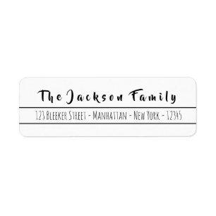 Simple Hand Lettered Script Return Address