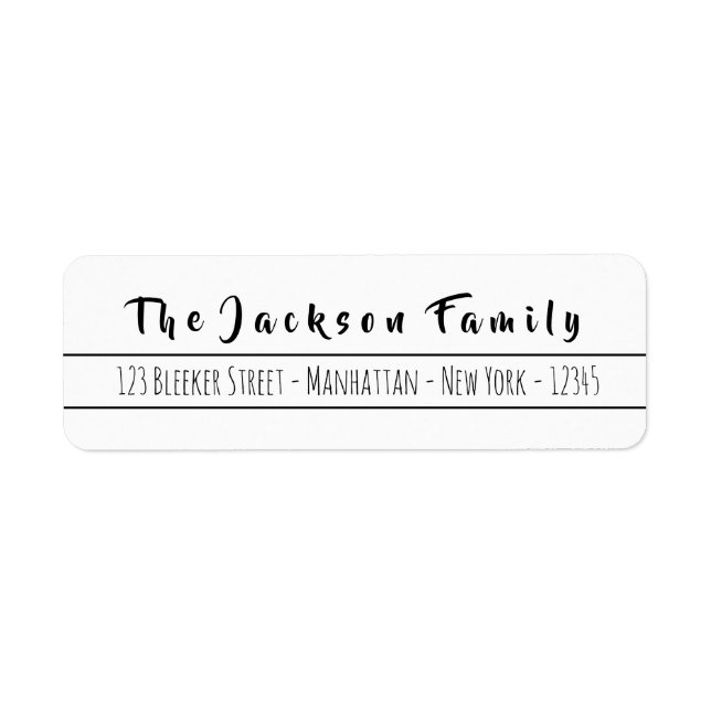 Simple Hand Lettered Script Return Address (Front)