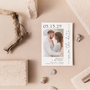 Simple Hand Lettered Script Typography 5 Photo Save The Date
