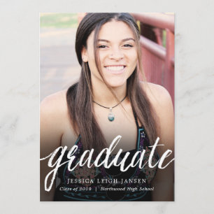 Simple Handlettering Photo Graduation Announcement