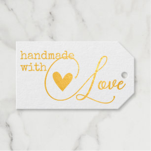 Simple Handmade with Love Heart Simple Stylish  Gift Tags