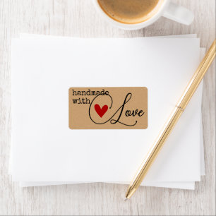 Simple Handmade with Love Heart Simple Stylish  Label