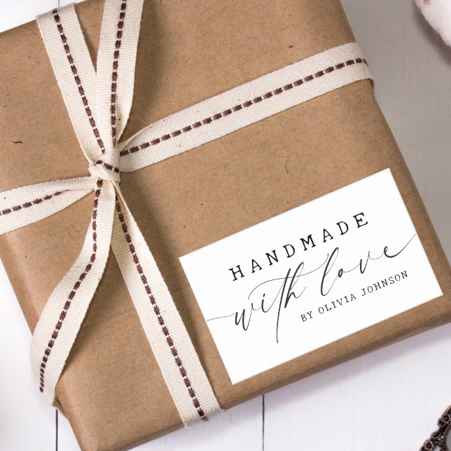 Simple Handmade with Love Script Business  Sticker (Creator Uploaded)