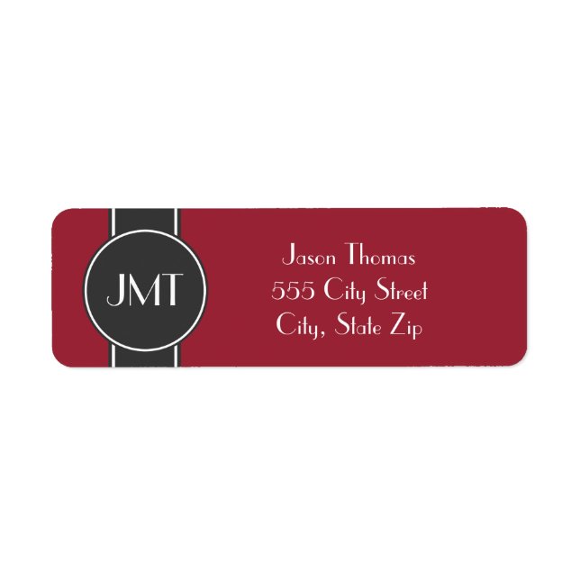 Simple Handsome Monogram Black and Red (Front)