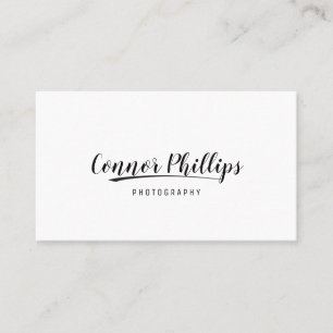 Simple Handwritten Script Calligraphy and Swoosh Business Card