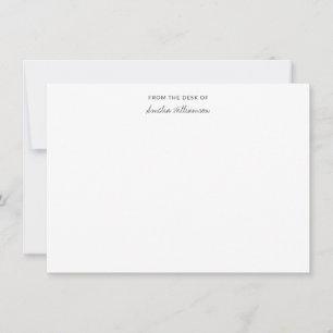 Simple Handwritten Script From Desk of Custom Name Card