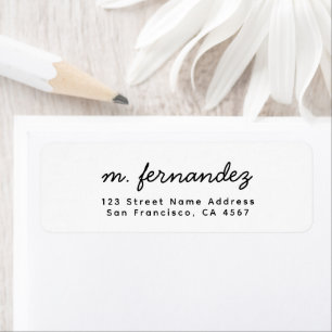 Simple Handwritten Script Name Return Address