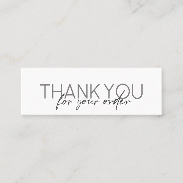 Simple Handwritten Script Thank You Mini Business Card (Front)