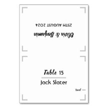 Simple Handwritten Script Wedding Table Card