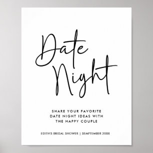 Simple Handwritten Typography Date Night Jar Sign