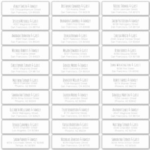 Simple Handwritten Wedding Guest Names Address