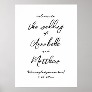 Simple Handwritten Whimsical Wedding Welcome Sign