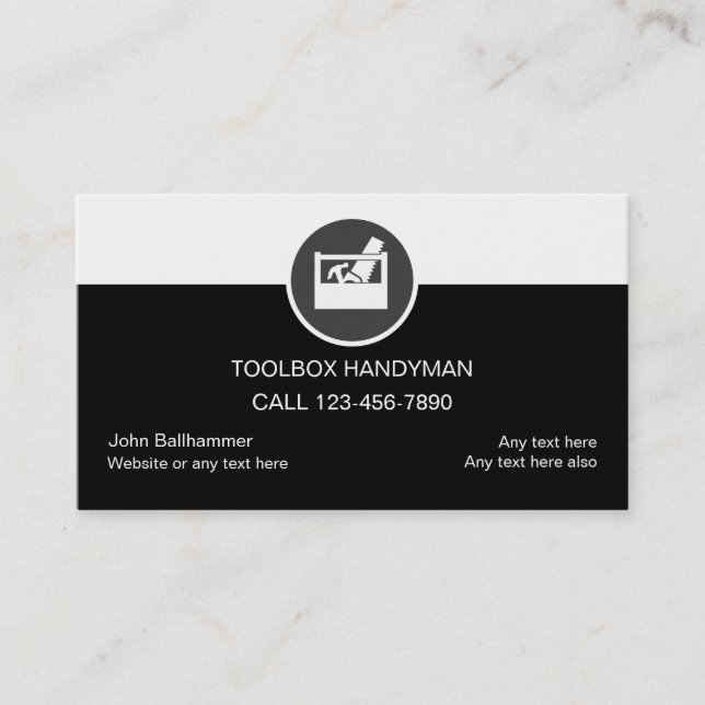 Simple Handyman Business Cards (Front)
