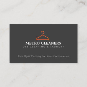Simple Hanger Logo for Dry Cleaners, Boutique Business Card