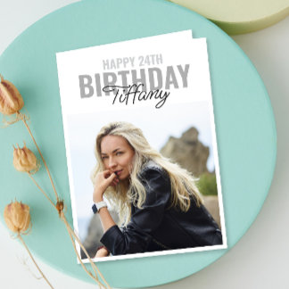 Simple Happy Birthday Anniversary Photo Card