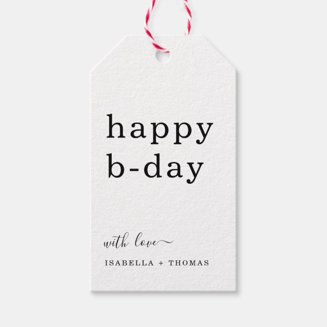 Simple Happy Birthday Gift Tag (Front)