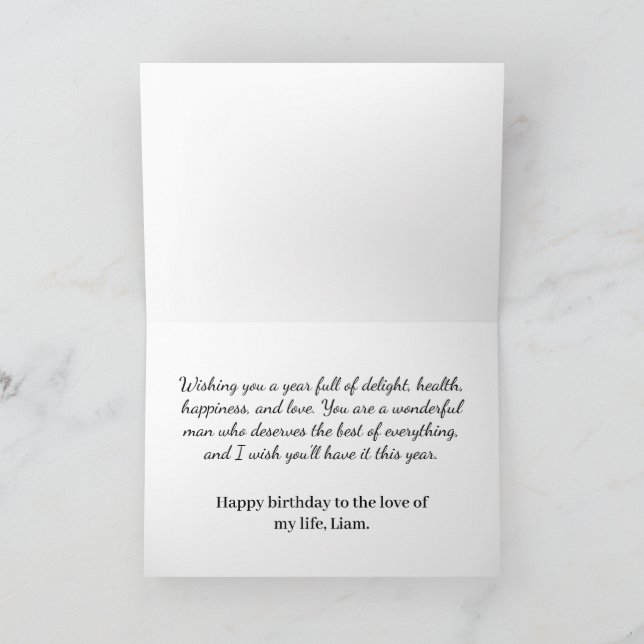 Simple Happy Birthday Handsome Card (Inside)