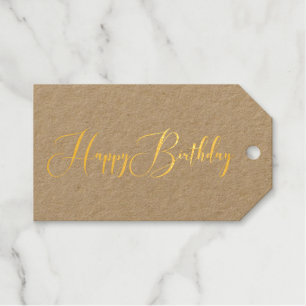 Simple Happy Birthday Script Font Gift Tags