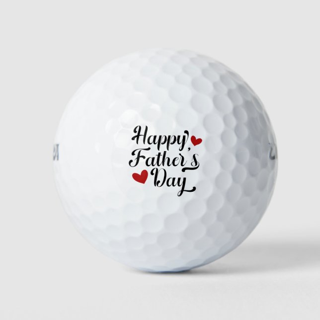 Simple Happy Father's Day Calligraphy | Golf Balls (Front)