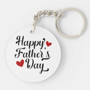 Simple Happy Father's Day Calligraphy Keychain