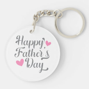 Simple Happy Father's Day Calligraphy Keychain