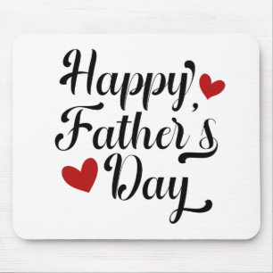 Simple Happy Father's Day Calligraphy Mouse Pad