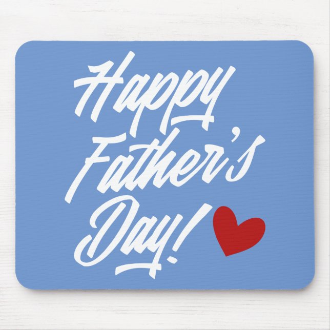Simple Happy Father's Day Calligraphy | Mouse Pad (Front)