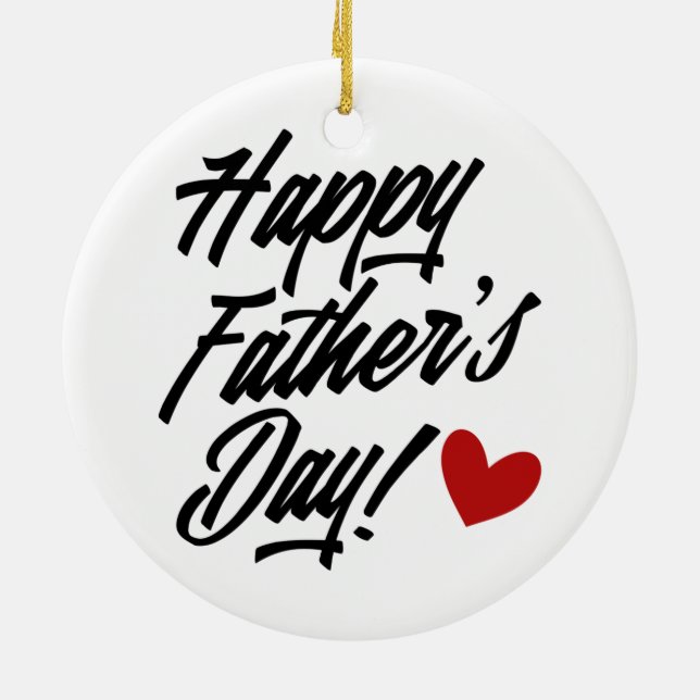 Simple Happy Father's Day Calligraphy | Ornament (Back)