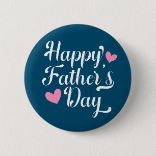 Simple Happy Father's Day Calligraphy   Pin Button