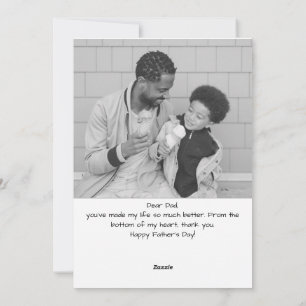 simple Happy Father's day, Great Quote photo Holiday Card