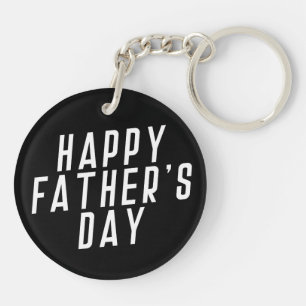 Simple Happy Father's Day Typography Keychain