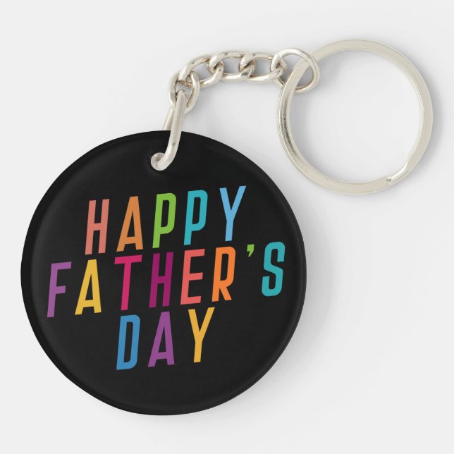 Simple Happy Father's Day Typography | Keychain (Back)