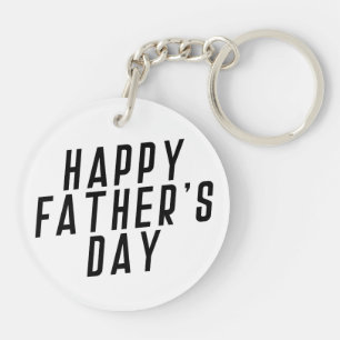 Simple Happy Father's Day Typography Keychain