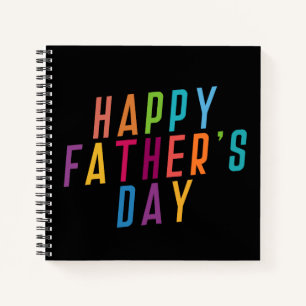 Simple Happy Father's Day Typography   Notebook
