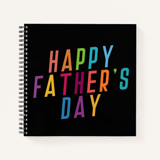 Simple Happy Father's Day Typography | Notebook (Front)