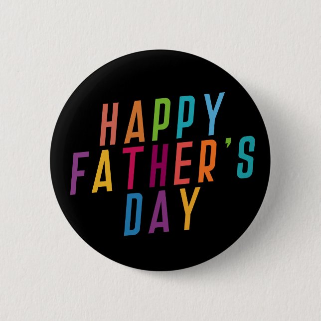 Simple Happy Father's Day Typography | Pin Button (Front)