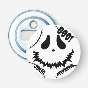 Simple Happy Halloween Boo family and friends Name Bottle Opener